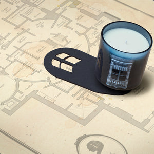 L'ombre fenêtre d'une bougie parfumée