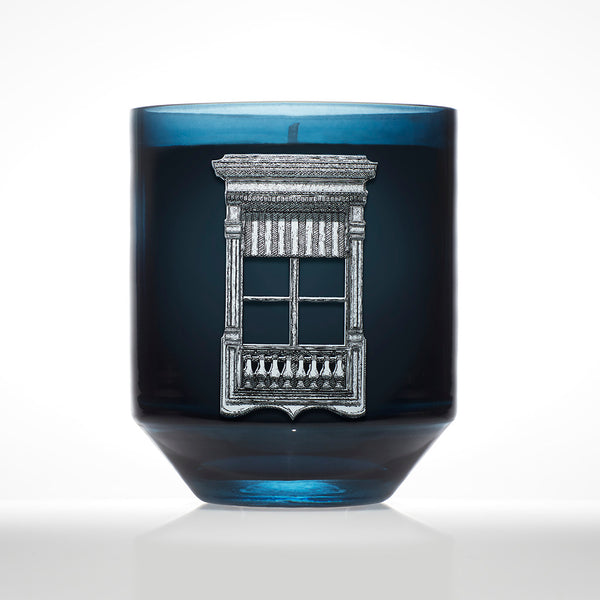 Bougie design luxe Colette, verre soufflé à la main et cire 320 g Iconologie